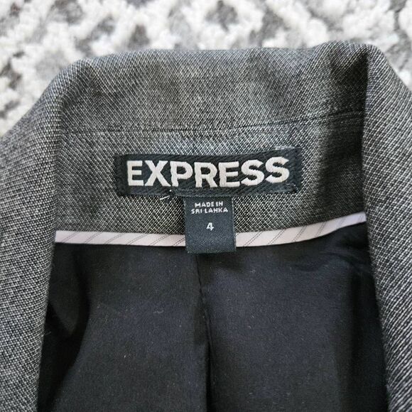 Express Charcoal Fitted Suit Jacket Size 4 - Picture 3 of 7